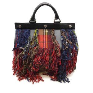 Sonia Rykiel Large Cindy Tartan Cashmere/Leather Tote